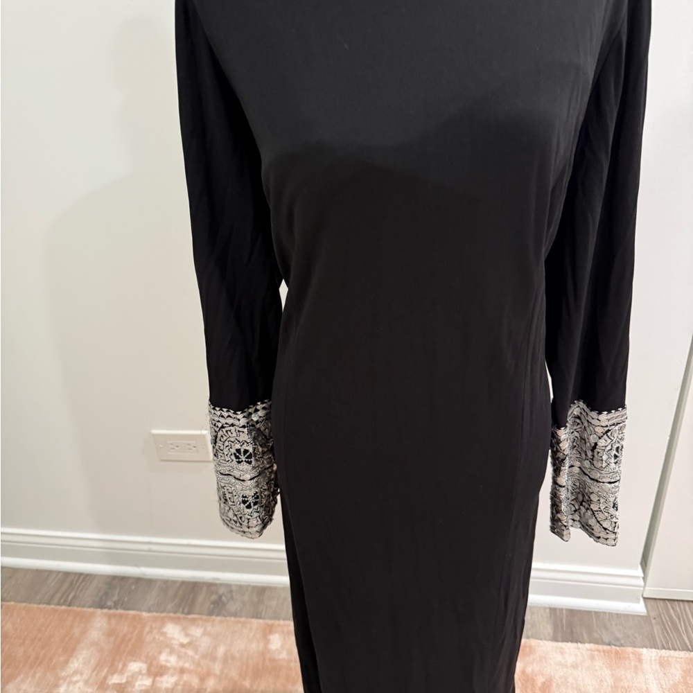 Elegant Black Dress with Silver Accents